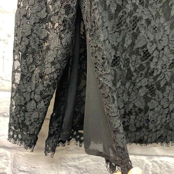 Kate Hill‎ Shirt Womens 10 Black Lace Long Sleeve Blouse - Picture 8 of 11